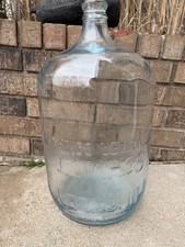 Vtg Hinckley & Schmitt 5 Gallon Glass Water Bottle in Wooden Crate Chicago ILL picture