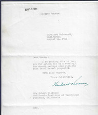 Herbert Hoover Autographed 7x10 1951 Letter United States President JSA Letter picture