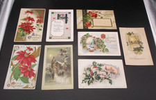 Antique Lot of 8 1911-1916 Christmas Postcards Tuck Winsch Embossed Scrapbook picture