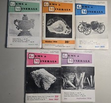 Vintage GEMS & MINERALS Magazine Lot of 5 Issues 1956-1959 Rockhound Lapidary picture