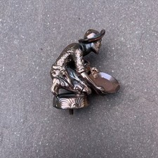 Vintage Alaska Miner Willys Jeep gold Prospector Hood Ornament Automotive picture