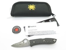 Spyderco Lionsteel C255CFPD Damascus Spyopera Carbon Italy Folding Pocket Knife picture