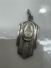 Vintage Sterling Silver 925 Mary Miraculous Religious Charm Marian Cross picture