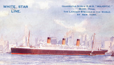 White Star Line RMS Majestic Steamer Ocean Liner Steamship Postcard picture
