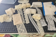 Lot White / Cream Scalloped Embroidered Lace Trim Assorted Styles Sewing picture