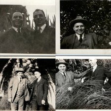 ID'd x4 LOT 1926 Greek Men Kostas Tsakonas Brother Snapshot Photos Suits Fedora picture