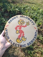 VTG REDDY KILOWATT PORCELAIN METAL ELECTRICITY POWER CO SIGN GENERAL ELECTRIC picture