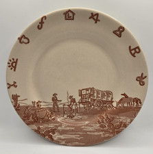 Wallace China Chuck Wagon Beige/Brown Plate, El Paso Hotel Supply Co Texas picture