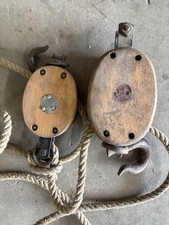 Vintage Block And Tackle, Comes With Rope, Very Old, Barn Decoration picture