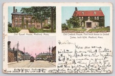 Medford Massachusetts Old Royall Cradock Houses Medford Square 1906 Postcard picture