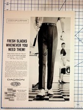 Vintage 1950s Dacron Slacks DuPont Wash & Wear Ad Mid-Century Fashion picture
