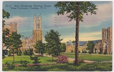 DUKE UNIVERISTY QUADRANGLE POSTED 1938 TO MISS BARBARA COBB, OSSEO MICHIGAN picture