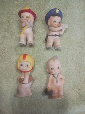 Kewpie 4pc lot Bisque occupation figure Japan Policeman fireman football doctor picture