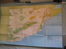 VINTAGE CALIFORNIA & NEVADA MAP CLOSE-UP USA National Geographic June 1974 picture