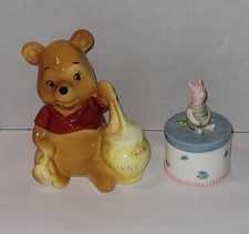 WINNIE THE POOH LOT:  60's WDP  Winnie The Pooh & Charpente Piglet Trinket Box picture