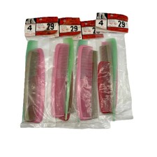 Vintage Forever Unbreakable Comb Set 4 Packs of 4 Indestructible Poly-Pro USA picture