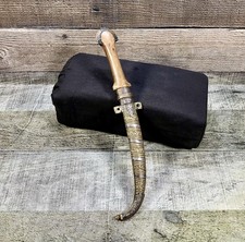Vintage Middle Eastern / Arab Jambiya Dagger Knife w/ Brass Sheath Yemeni Abdi picture