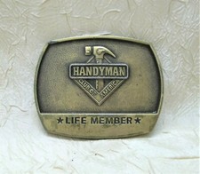 Handyman Club Of America Life Member Vintage 1996 Brass Belt Buckle picture
