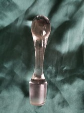 Vintage Clear Glass Bottle Decanter Round STOPPER ONLY picture