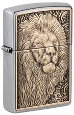 Zippo 47171, Noble Lion Design, Emblem, Street Chrome Finish Lighter picture