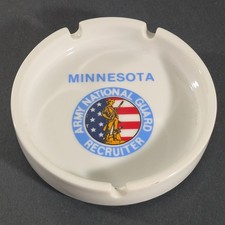 RARE Minnesota Army National Guard Recruiter Cigarette Ashtray 4.5