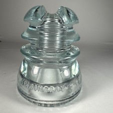 Vintage Hemingray Glass Insulator No. 43 ice blue Made in USA picture