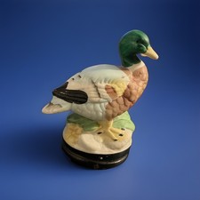 Vintage Figurine Mallard Duck Ceramic Hand Painted Cottage Core Grandma 5” picture