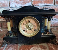 Antique Seth Thomas 1900s Adamantine Mantle Clock no/Key no/arm weight Working picture