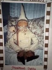 VTG Primitive Snowmoon Santa Doll Pattern Folk & Whimsey 2000 RARE picture