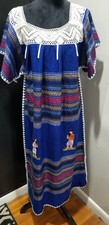 Vintage 1970s Mexican Vtg 70s Ecuadorian Roya Embroidered Peasant Dress picture