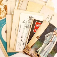 C1900s-1950s Lot Of Ephemera 34 Pcs Envelopes Postcards Greeting Cards E85J picture