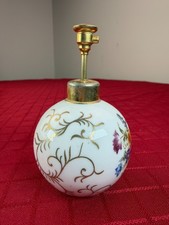 Irice Porcelain Gold GIlt Hand Painted Guilloche Flower Atomizer Perfume Bottle picture
