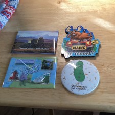 VTG FRIDGE MAGNETS Mackinac Island, Duart Castle, Maine Moose, Gherkin Pickle picture