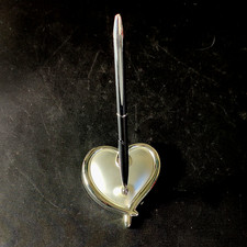 LENOX FOREVERMORE SILVER PEN HOLDER, Silver Heart, 5