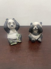 Ebros Adorable See Hear No Evil China Giant Pandas Set of 2 Figurines picture