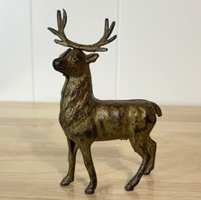 Vintage Antique Cast Iron Deer Buck Stag Elk Reindeer Still Coin Slot Bank picture