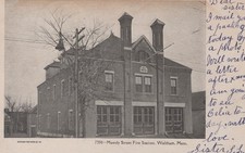 Moody Street Fire Station Waltham MA Postcard 1905 Undivided Back WFD picture