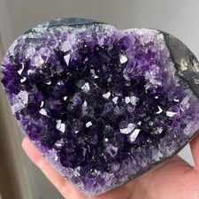 2.55LB Large Top Natural Amethyst Geode Cluster Heart Crystal Specimen Healing picture