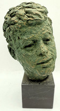 Vtg 1965 John F Kennedy Original Bronze Bust Sculpture Robert Berks 8.25