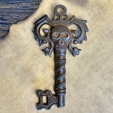 Pirate Skull Key Fancy Ornate Victorian Design With Antique Distressed Finish picture