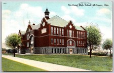 Antique Postcard McAlester High School Oklahoma 1909 picture