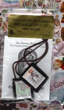 Our Lady of Mt Carmel Brown 100% Wool Scapular -  NEW PL876 picture