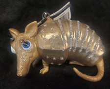 New Robert Stanley Armadillo Ornament Blown Glass 2018 picture