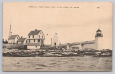 Marshall Point Lighthouse, Port Clyde, Maine ME RPPC UNP Postcard picture