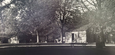 1950s Photo Print, President Abraham Lincoln New Salem Village Log Cabin 9x13 picture