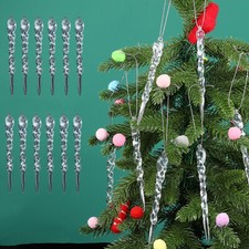12pcs Christmas Festival Transparent Ice Hanging Christmas Tree Icicle Hanging picture