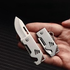 Mini Folding Pocket Knife Keychain Bottle Opener EDC Pocket Utility Tool picture