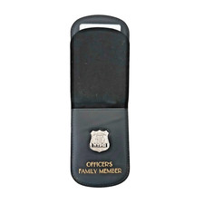 NYPD Officer's Family Member ID Wallet Front Pocket W/Mini Badge Pin Gold Foil picture