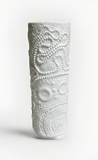 Rosenthal Op Art Modernist Porcelain Bisque Studio Linie Vase Relief Fossil 9” picture