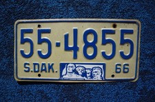1966 South Dakota License Plate picture